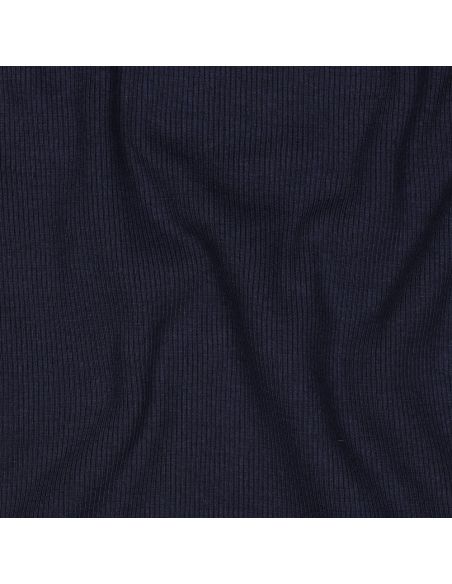 Geribbelde boordstof jersey - Marineblauw