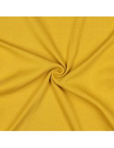 Geribbelde boordstof jersey - Mosterdkleurig