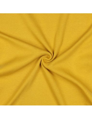 Geribbelde boordstof jersey - Mosterdkleurig