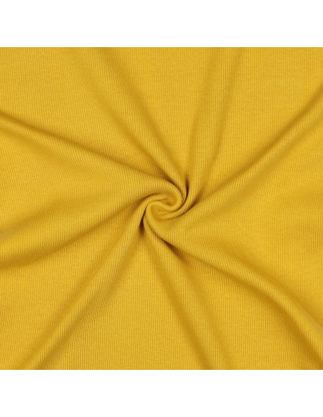 Geribbelde boordstof jersey - Mosterdkleurig
