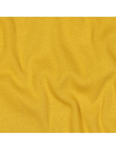 Geribbelde boordstof jersey - Mosterdkleurig