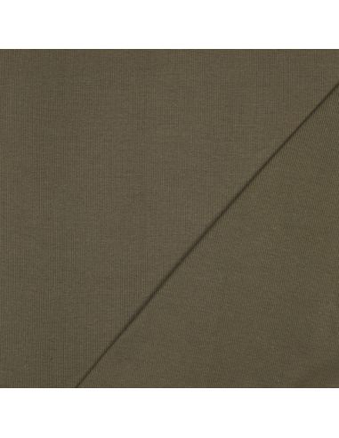 Geribbelde boordstof jersey - Kaki