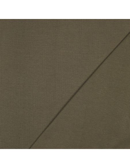 Geribbelde boordstof jersey - Kaki