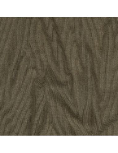 Geribbelde boordstof jersey - Kaki