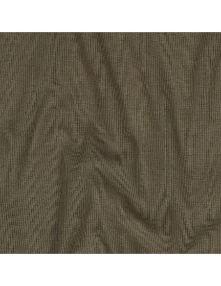 Geribbelde boordstof jersey - Kaki