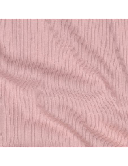 Geribbelde boordstof jersey - Blush