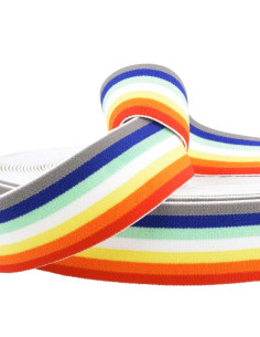 Regenboog gestreepte fantasie elastiek 40 mm