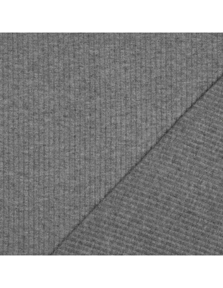 Geribbelde lurex gebreide stof - Zilvergrijs