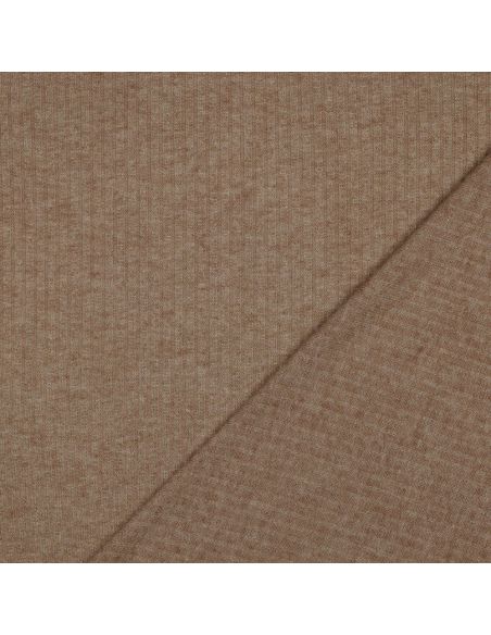 Geribbelde lurex gebreide stof - Goudbeige