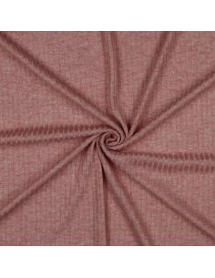 Geribbelde lurex gebreide stof - Goudroze