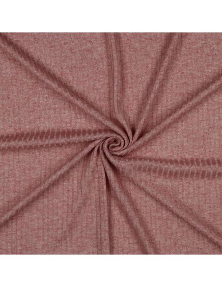 Geribbelde lurex gebreide stof - Goudroze