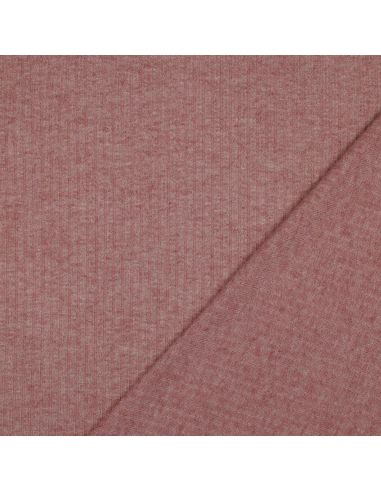 Geribbelde lurex gebreide stof - Goudroze