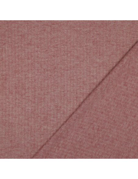 Geribbelde lurex gebreide stof - Goudroze