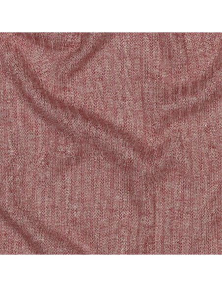 Geribbelde lurex gebreide stof - Goudroze