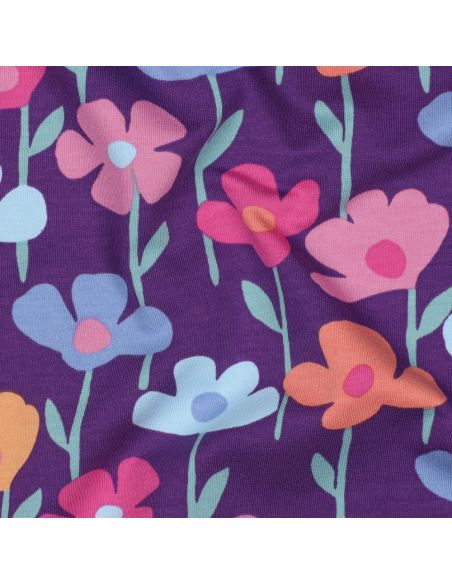 Sweatstof bloemen van het veld - Paarse achtergrond