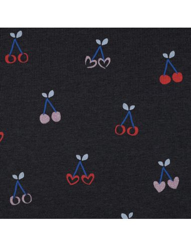 Glitter kersen gemengde sweatstof - Marineblauw