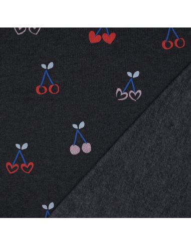Glitter kersen gemengde sweatstof - Marineblauw