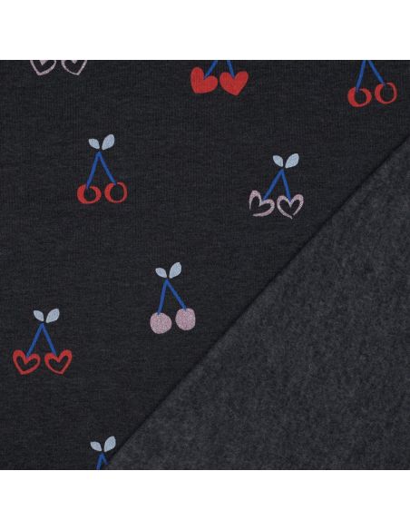 Glitter kersen gemengde sweatstof - Marineblauw