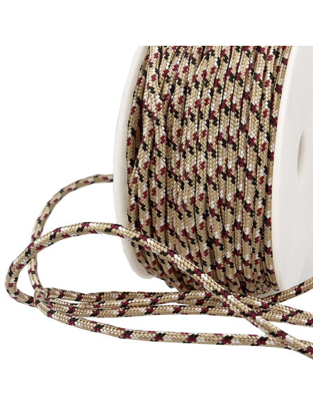 Veelkleurig sportkoord - Beige, zwart en bordeaux