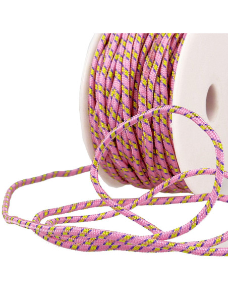 Veelkleurig sportkoord - Roze, geel en paars