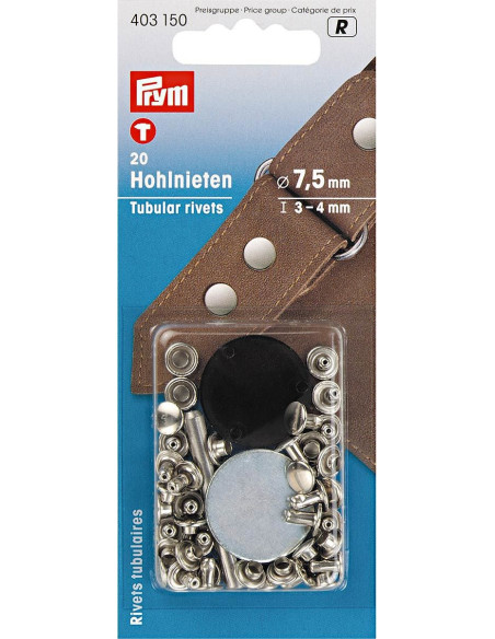 Set van 20 holnieten met boorgereedschap 3-4 mm