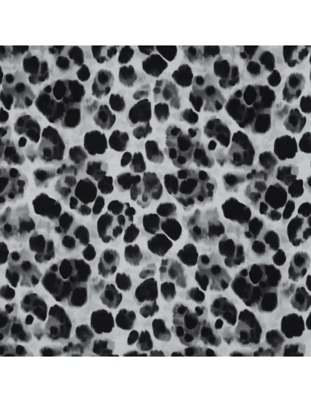 Viscose stof met satijn effect - Zwart dierlijk patroon