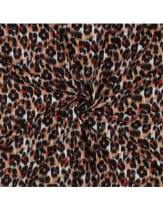 Viscose lurex stof - Bruin dierlijk patroon