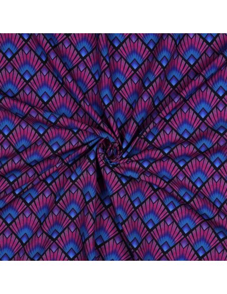 Grafische viscose stof - Ruiten