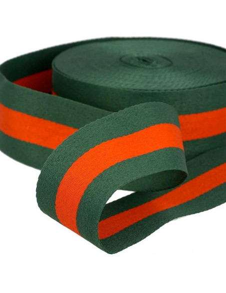Gallonstrepen 40 mm - Groen en rood