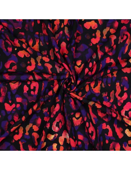 Viscose stof - Wilde zwarte achtergrond