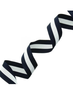 Galonstrepen 40 mm - Marineblauw en wit 2