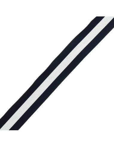 Galonstrepen 40 mm - Marineblauw en wit