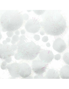 Set van 60 glanzende pompons - Iriserend