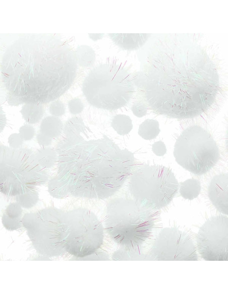 Set van 60 glanzende pompons - Iriserend