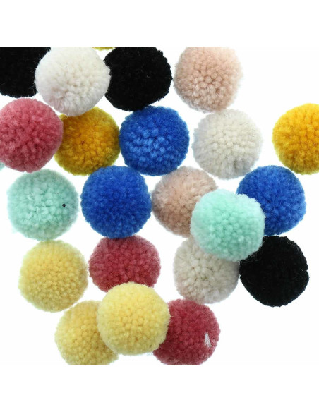 Set van 24 wollen pompons - Natuur