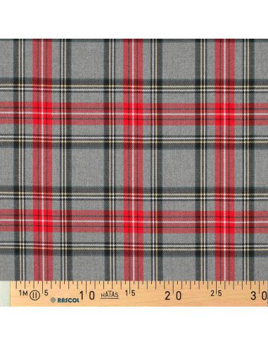 Schotse tartan stoffen - Rood en grijs