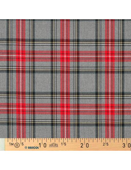 Schotse tartan stoffen - Rood en grijs