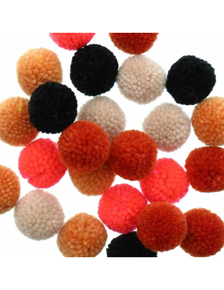 Set van 24 wollen pompons - Halloween