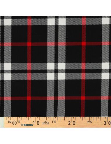 Schotse tartan stoffen - Zwart, wit en rood
