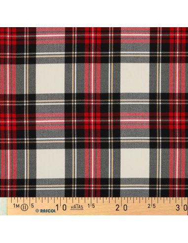 Schotse tartan stoffen - Zwart, rood, geel en wit