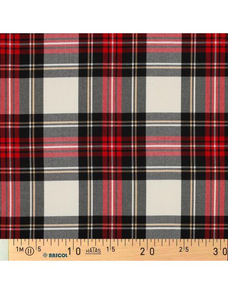 Schotse tartan stoffen - Zwart, rood, geel en wit