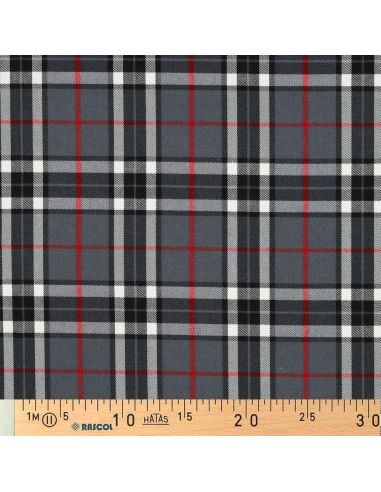 Schotse tartan stoffen - Zwart, grijs en rood