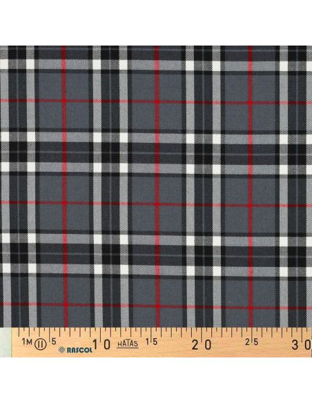 Schotse tartan stoffen - Zwart, grijs en rood