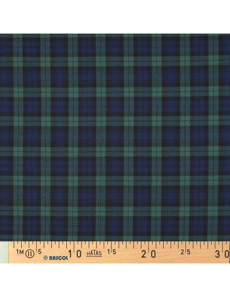 Schotse tartan stoffen - Zwart, blauw en groen