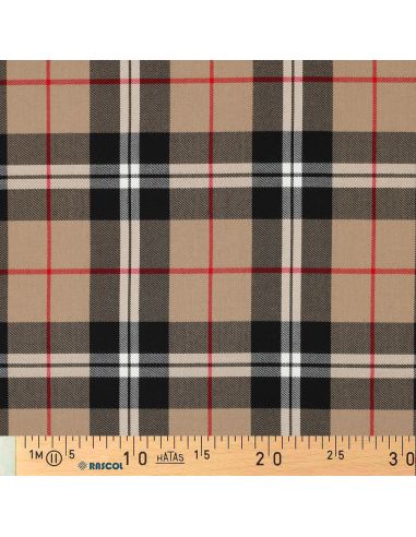 Schotse tartan stoffen - Camel en zwart