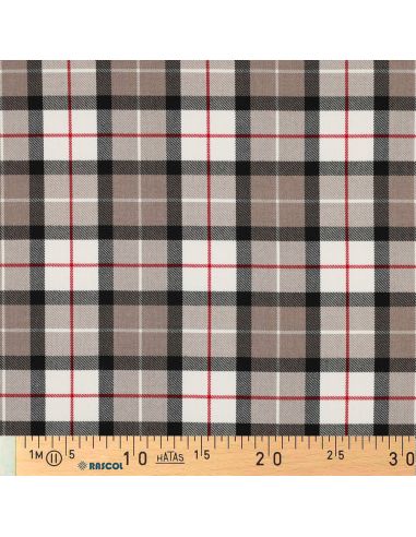 Schotse tartan stoffen - Taupe en zwart