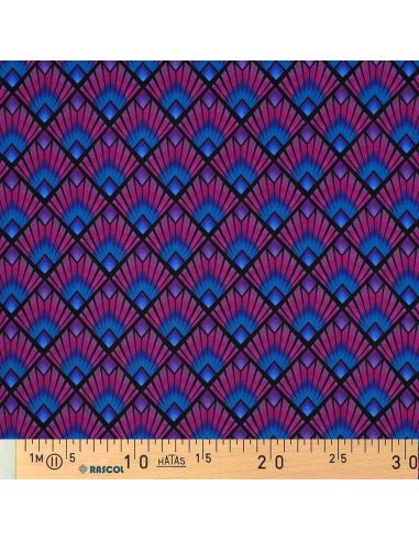 Grafische viscose stof - Ruiten