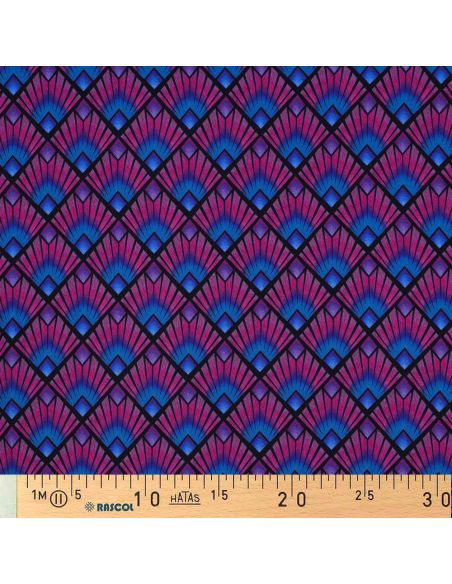 Grafische viscose stof - Ruiten