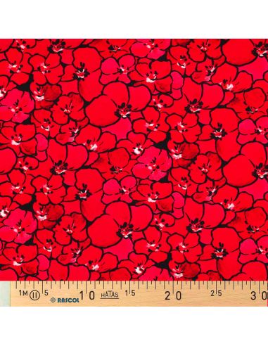 Viscose jersey stof - Klaprozen