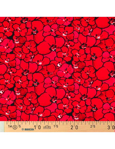Viscose jersey stof - Klaprozen